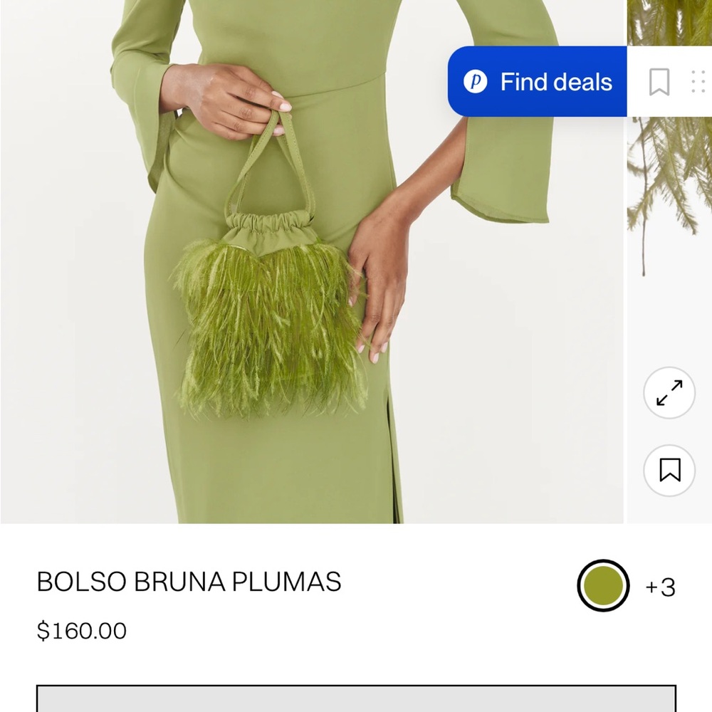 Bruna Feathered Bag olive